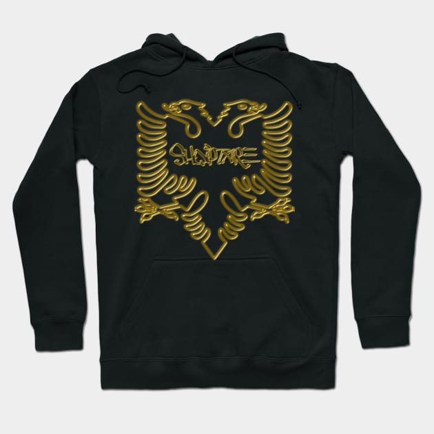 ALBANIAN FLAG w/ GOLD DESIGN Hoodie by MADMONKEEZ